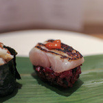 かわ村 - 2015.08再訪 握リゾットコース riso: 赤鯥 赤柚子胡椒☆