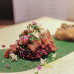 かわ村 - 2015.08再訪 握リゾットコース second: 黒毛和牛のミニちらし ロッシーニ風☆