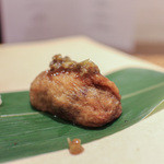 かわ村 - 2015.08再訪 握リゾットコース second: 黒毛和牛の牛タンの稲荷仕立て☆