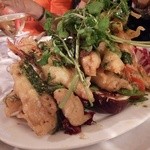 魚のフリットとイチジクのサラダ