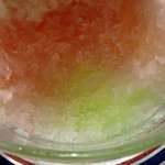 Komeda Kohi Ten - すいか＆練乳・ソフト≪ミニ≫（下のほうはメロン味の氷、2015年6月）