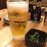 横濱魚萬 - お決まりのビールで　乾杯♪（〃゜▽゜）ノ□☆□ヽ（゜▽゜*）♪