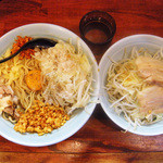 らーめん 郎郎郎 - 油そば(大盛 麺450g)￥720＋豚増し￥150＋ヤサイマシ