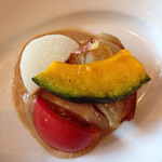 前菜。彩り野菜のアンチョビソース(2015.8)