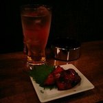 丸陣 - 梅酒で乾杯＆お通しのお魚