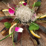 遊食屋 わらべえ - カツオとナスのカルパッチョ 美しい(￣▽￣)