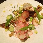 鮎とミル貝の炙り