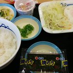 松屋 - ハムソーセージ定食400円　納豆
