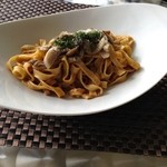 きのこのクリームフェットチーネ