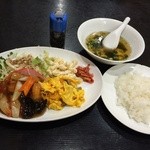 空海 - エビの甘酢定食972円（税込）