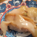 廻鮮寿司 塩釜港 - 活つぶの握り（2015.8）