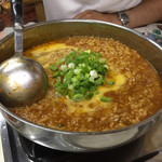 たつ屋 - 卵とネギを入れて