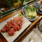 かわしま寿司 - カマトロに山葵と貝割れ大根に焼き海苔