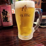 居酒屋 みこし - とりびー ヱビス生中 550円