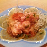 さえ喜 - 残った肝醤油はツマと混ぜ合わせて肴に