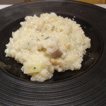 リストランテ サクラ - 佐賀みつせ鶏の燻製とホワイトアスパラガスのコルゴンゾーラリゾット