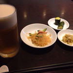 四川料理 シュン - 前菜とビール