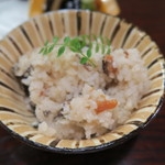 なる屋 - 鱧・椎茸・梅干し御飯　取り分けて