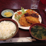 四季 - 【2015年7月】本日の定食（アジフライ、野菜揚げ）780円