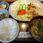 Soba Kisai Matsunoya - 生姜焼きランチセット900円