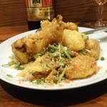 天天厨房 - ソフトシェルクラブと帆立の避風塘炒め1600円+税