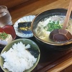 さぬきや - 「肉とじうどん定食 (700円)」＋「天ぷら (50円)」