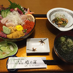 竹乃浦 飛翔閣 - 海鮮丼  ¥3,200-
            お新香,小鉢,海苔汁,食後にコーヒー付