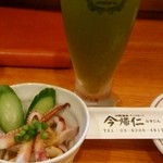 Okinawa Sakaba Chibariyo Nakijin - ゴーヤビールとお通し