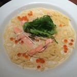 Pasta de Pasta - 水菜とサーモンとイクラの西京味噌パスタ（Lサイズ）
