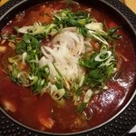 入母屋 - トマトすき焼き。割下にもトマトピューレが入ってます。