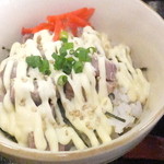 大衆食堂 カムイ - ラーメン・ミニ丼セット　８７０円　味玉１００円のミニチャーマヨ丼　【　２０１５年８月　】