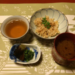 祇園畑中 - 御飯　鱧山椒御飯　留椀　豆乳麩