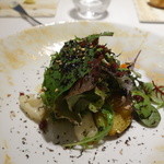 レミニセンス - ９種類の味の濃い野菜と１５種類のハーブ。ソースはシャルドネとヘーゼルナッツオイル