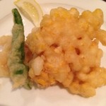 白イカとトウモロコシのフリット