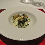 ブラン ルージュ - 煽り烏賊の炙り　江戸前海苔　湯葉　わさび