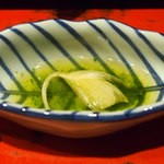 草喰 なかひがし - 蓼酢　茗荷の花の香りを添えて　鮎にはこれが一番