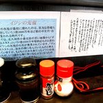 煮干そば専門店　立教通りのにぼきゅう - 卓上のこだわりとか油そばの食べ方とか。