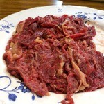 オーレン小屋 - 地元産の桜肉（チョイ食べかけ）