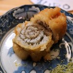 懐石 小室 - ハモの磯部揚げ　断面