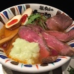 鶏Soba 座銀 - 冷やしわさビーフあっぷ