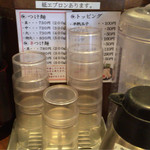 三田製麺所 - カウンター上