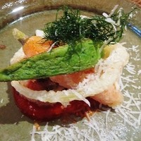 山地陽介 - 前菜　蛸　玉ねぎフリット　人参フリット　素揚げアボカド　烏賊
