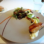 ルカンケ - 温かい燻製したカジキマグロのサラダニソワーズ　赤ピーマンのクーリ