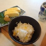 日本料理 山里 - だし巻き玉子＆トウモロコシご飯