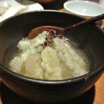 酒とそば まるき - アスパラの揚げおろし