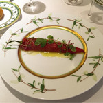 レストラン アラジン - 赤万願寺唐辛子,手長海老,アボカド  2015-8