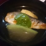 Gion Namba - 鮎、冬瓜、白ずいき、茄子のお椀