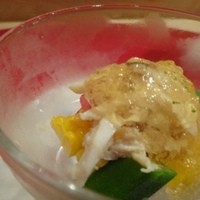 馳走や直 赤坂本店 - ◆ワタリガニと夏野菜のジュレがけ・・暑い日には冷たい食感も嬉しい品。ジュレはお出汁を感じる優しいテイスト。