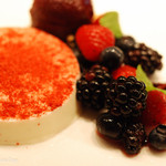 Jean-Georges Tokyo - バジルパンナコッタ　サマーベリー　ブルーベリーのソルベ