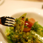 Jean-Georges Tokyo - チャードコーンラビオリ　チェリートマトとバジル